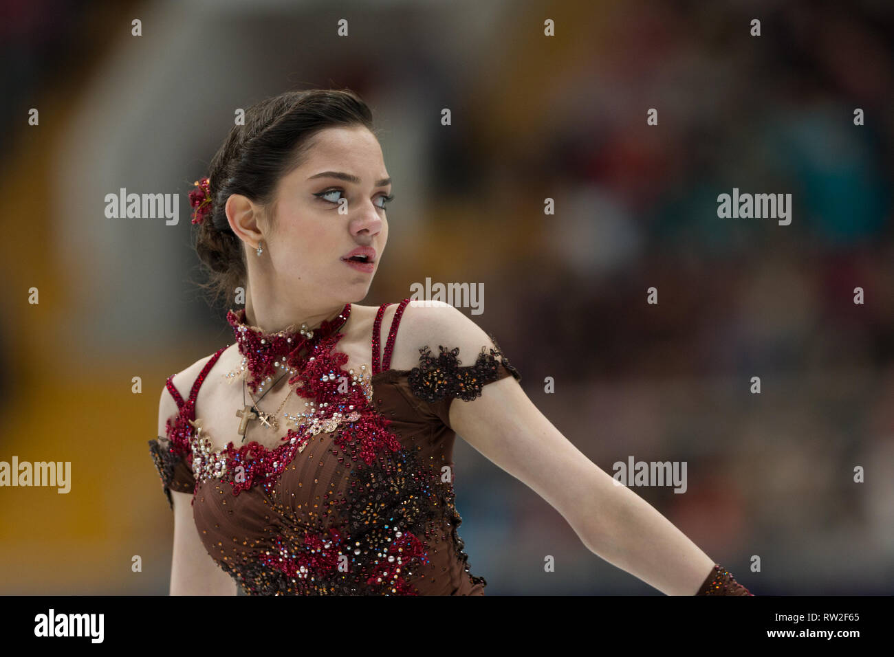 Evgenia Medvedeva aus Russland während der 2018 europäischen