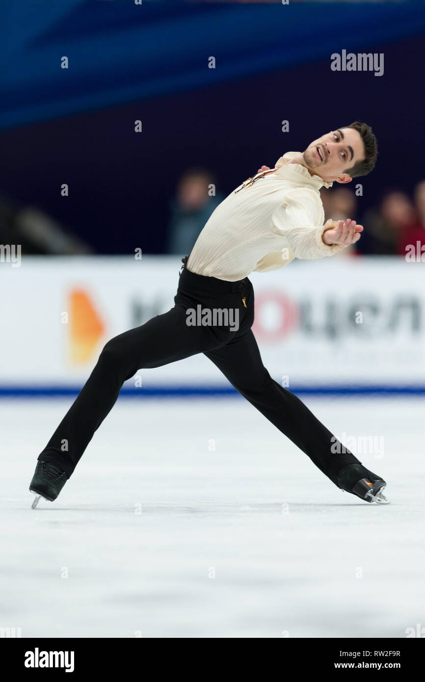 Javier Fernandez aus Spanien während 2018 europäischen Meisterschaften Stockfoto
