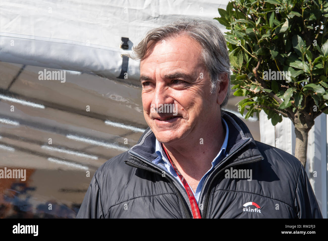 CIRCUIT DE CATALUNYA, MONTMELO, SPANIEN - 2019/02/18 - Sieger der Rallye Dakar 2018, Carlos Sainz aus Spanien während einem Tag F1 Winter Prüfung. Stockfoto