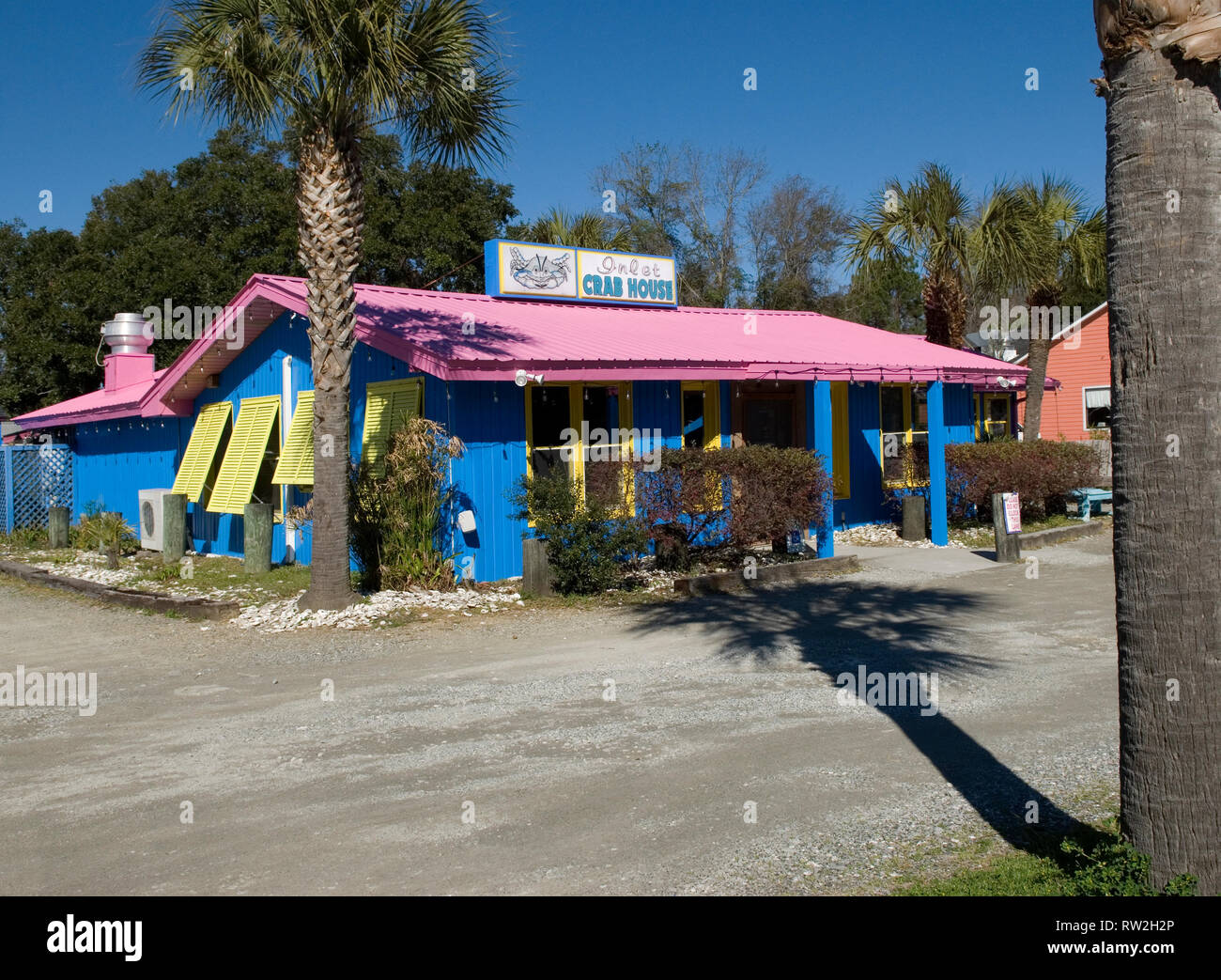 Captain Jimmy's Inlet Crab House Restaurant & Raw Bar in Murrells Inlet SC USA. Stockfoto