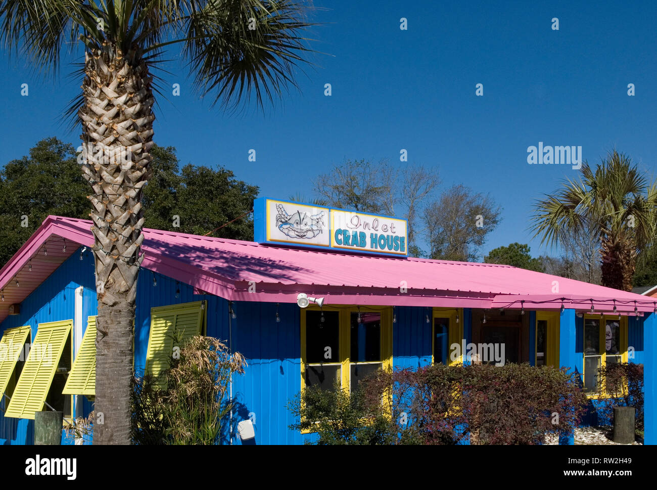 Captain Jimmy's Inlet Crab House Restaurant & Raw Bar in Murrells Inlet SC USA. Stockfoto