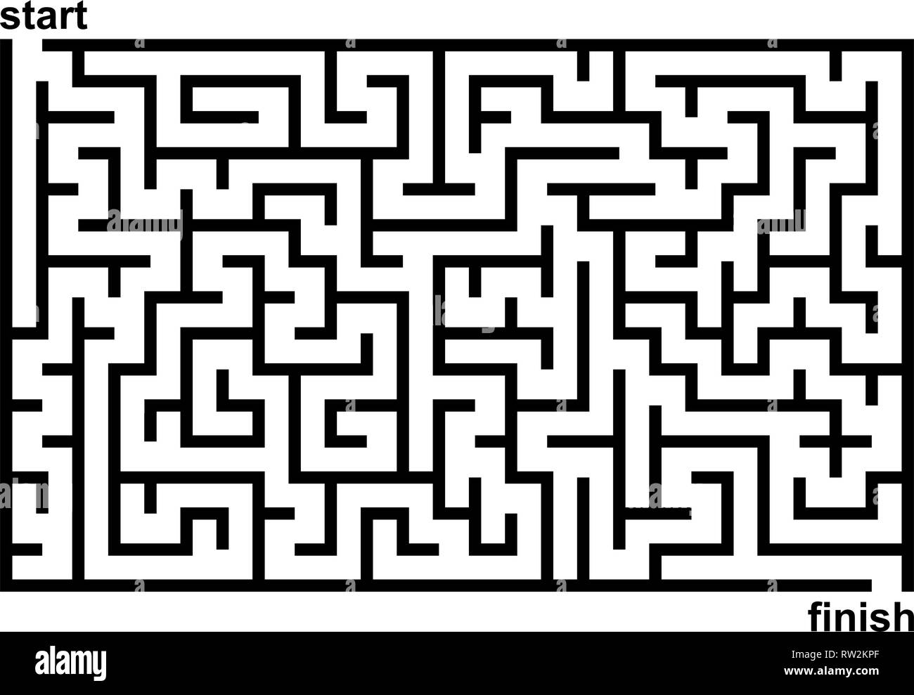 Einfache Schwarz/Weiß-Labyrinth Stock-Vektorgrafik - Alamy
