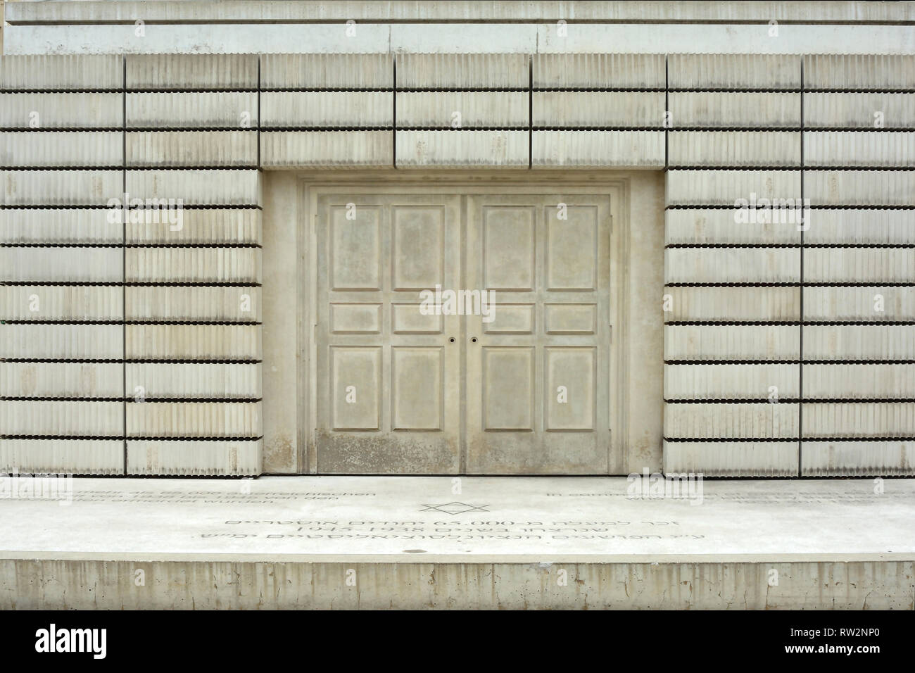 Holocaust Denkmal auf dem Judenplatz in Wien für die Österreichischen jüdischen Opfer der Schoah - Österreich. Stockfoto