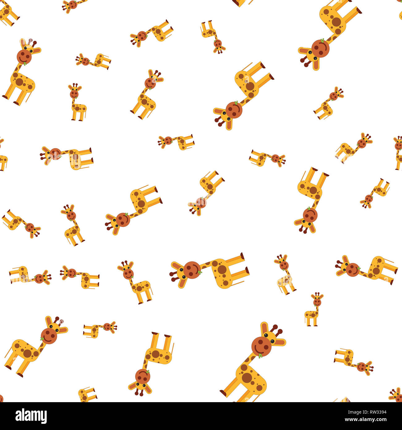Nahtlose Muster von Giraffe. Abbildung im Comic-stil. Stockfoto