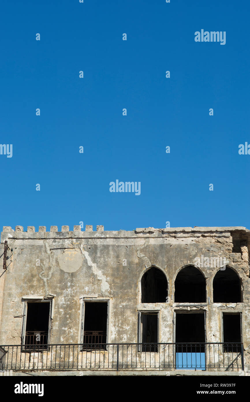 Alte zerstörte Gebäude in Reifen Libanon Naher Osten Stockfoto