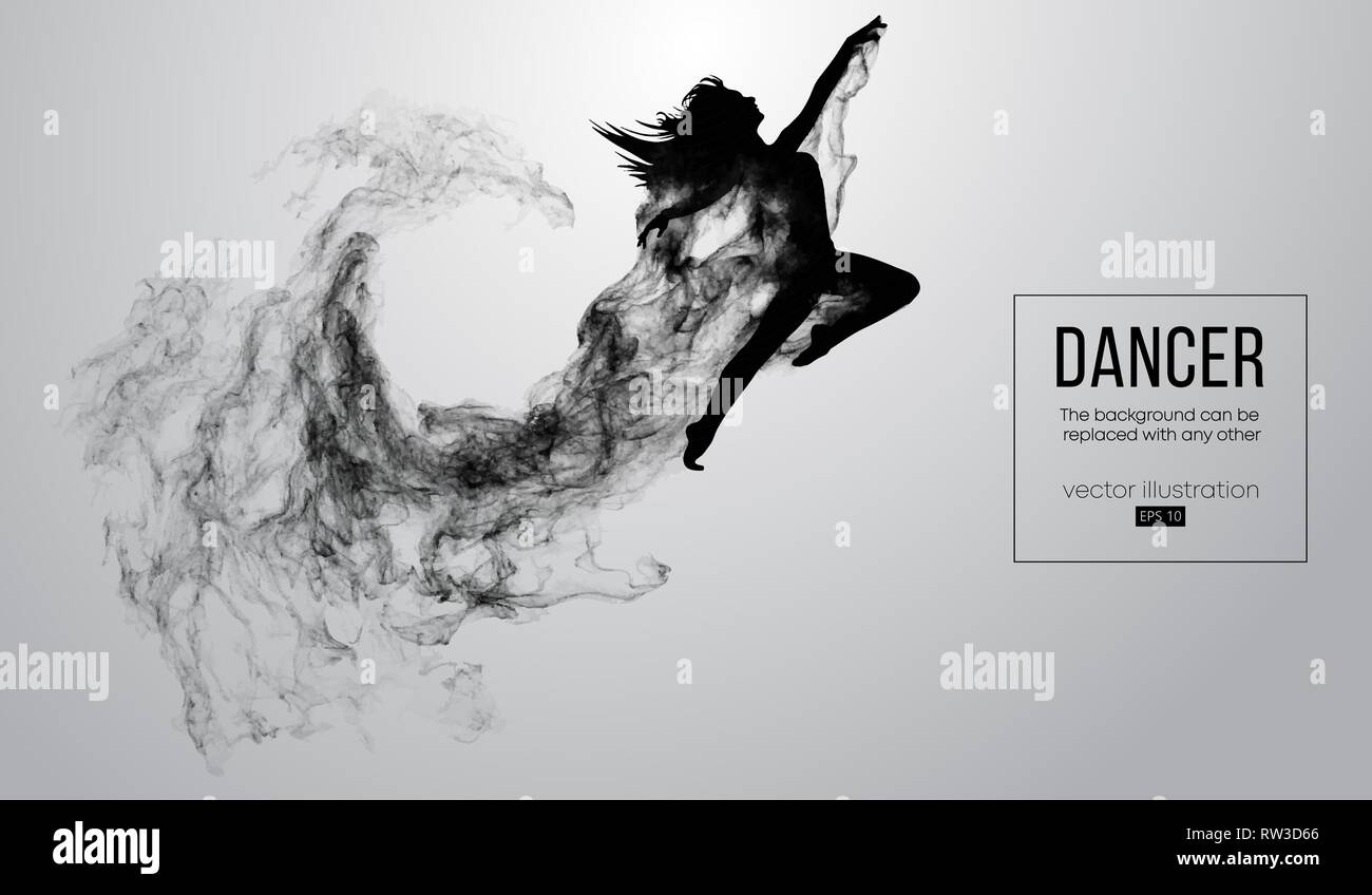 Abstrakte Silhouette einer dencing Mädchen, Frau, Ballerina auf dem weißen Hintergrund. Ballett und Modern Dance. Stock Vektor