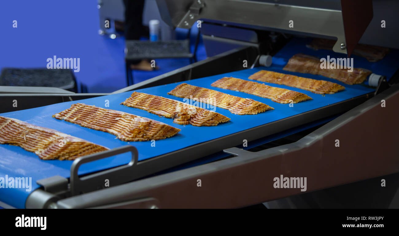 Produktion von Fleisch slicer Maschine Stockfoto