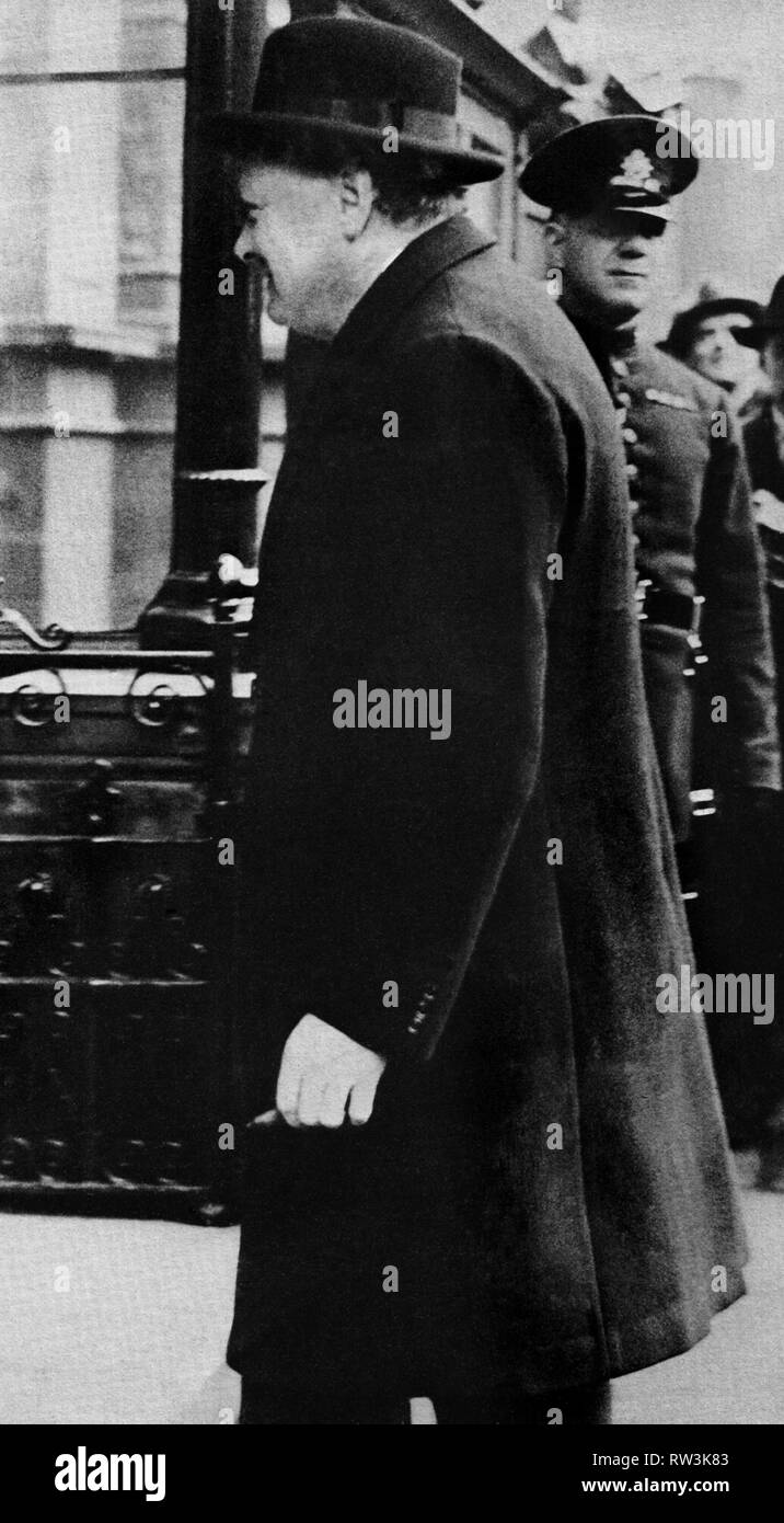 Winston Churchill in der Caxton Hall, london, für ein Treffen der Indian Empire Society. Herbst 1930 Stockfoto