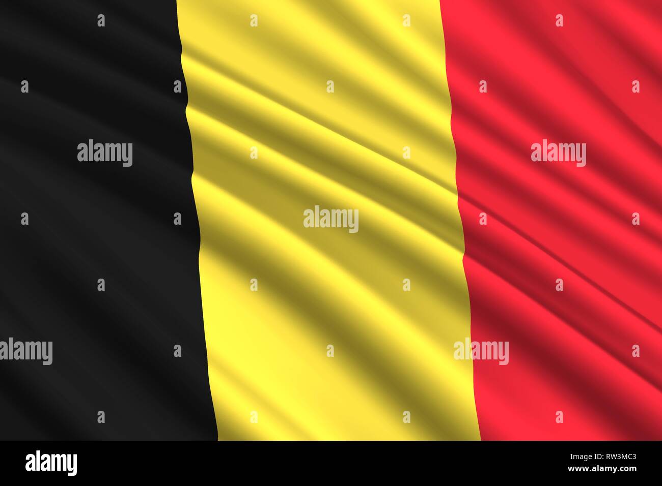 Wehende Flagge von Belgien. Vector Illustration Stock Vektor
