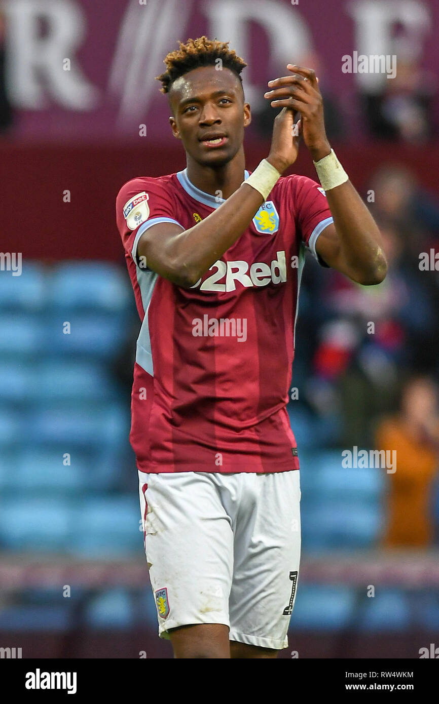 2. März 2019, Villa Park, Birmingham, England; Sky Bet Meisterschaft, Aston Villa vs Derby County: Tammy Abraham (18) von Aston Villa Credit: Gareth Dalley/News Bilder der Englischen Football League Bilder unterliegen DataCo Lizenz Stockfoto