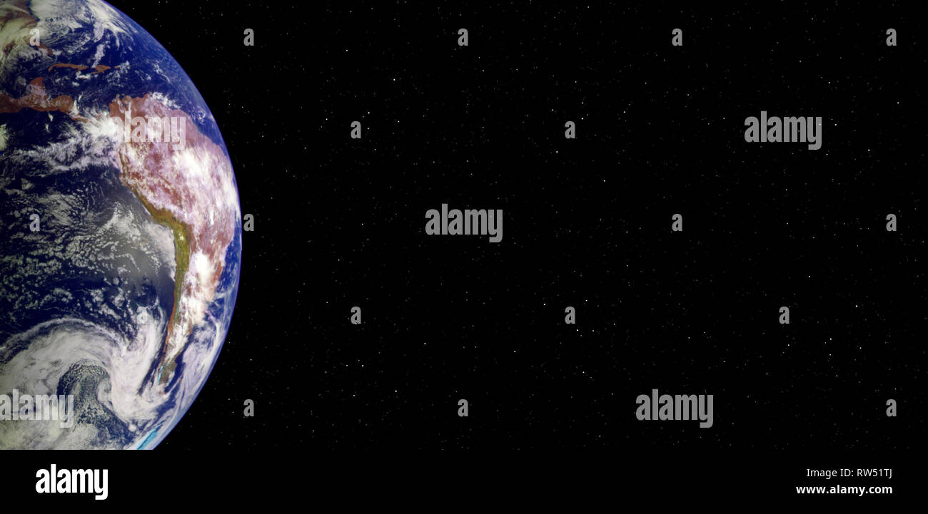 Planet Erde und Südamerika Blick vom Platz in der Nacht. Einige Elemente dieses Bild sind von der NASA eingerichtet Stockfoto