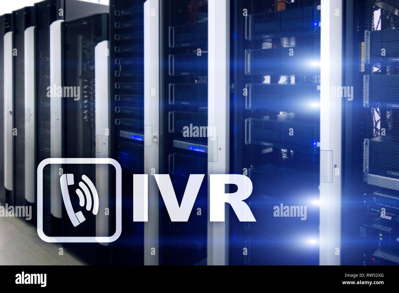 IVR Interactive Voice Response. Center Business Konzept nennen. Stockfoto