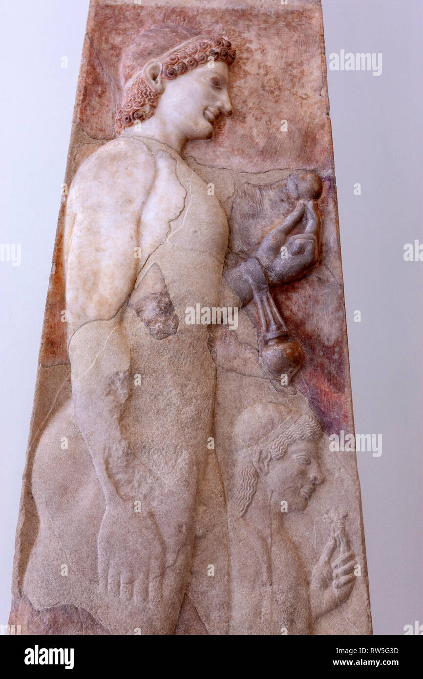 Griechische Grab Stele in das Metropolitan Museum der Kunst, Manhattan