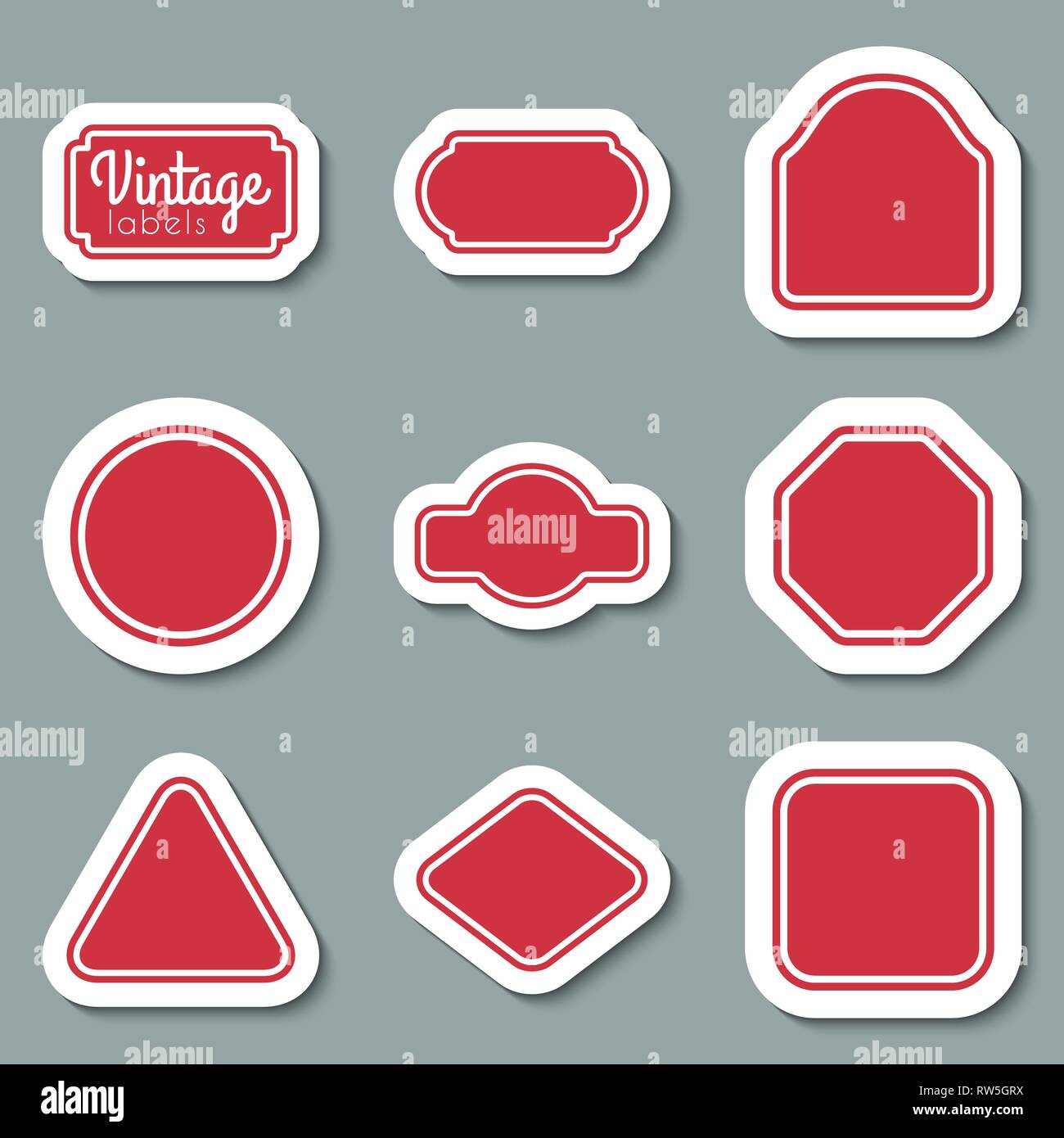 Vector vintage Etiketten eingestellt. Frames für Design Stock Vektor