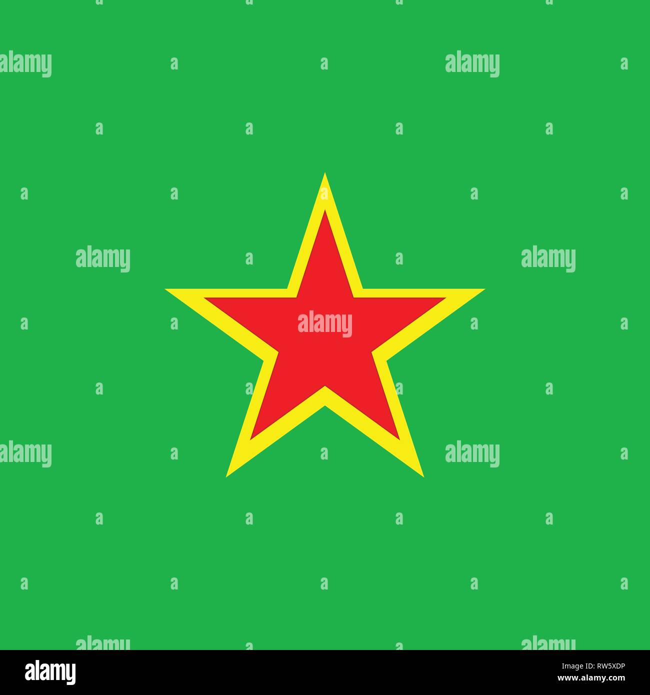 Red Star auf dem grünen Hintergrund Stock Vektor