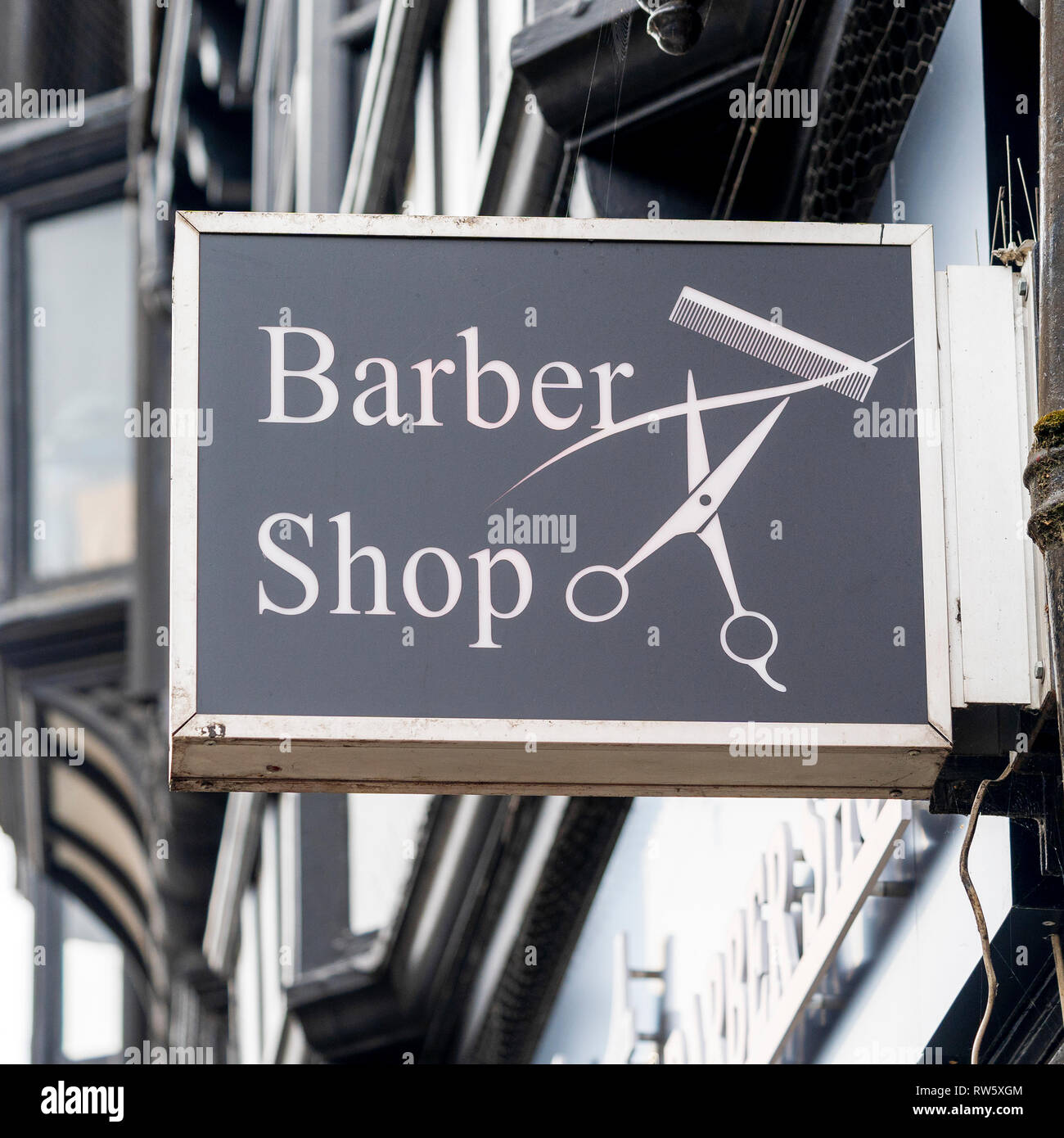 Barber Shop anmelden Stockfoto