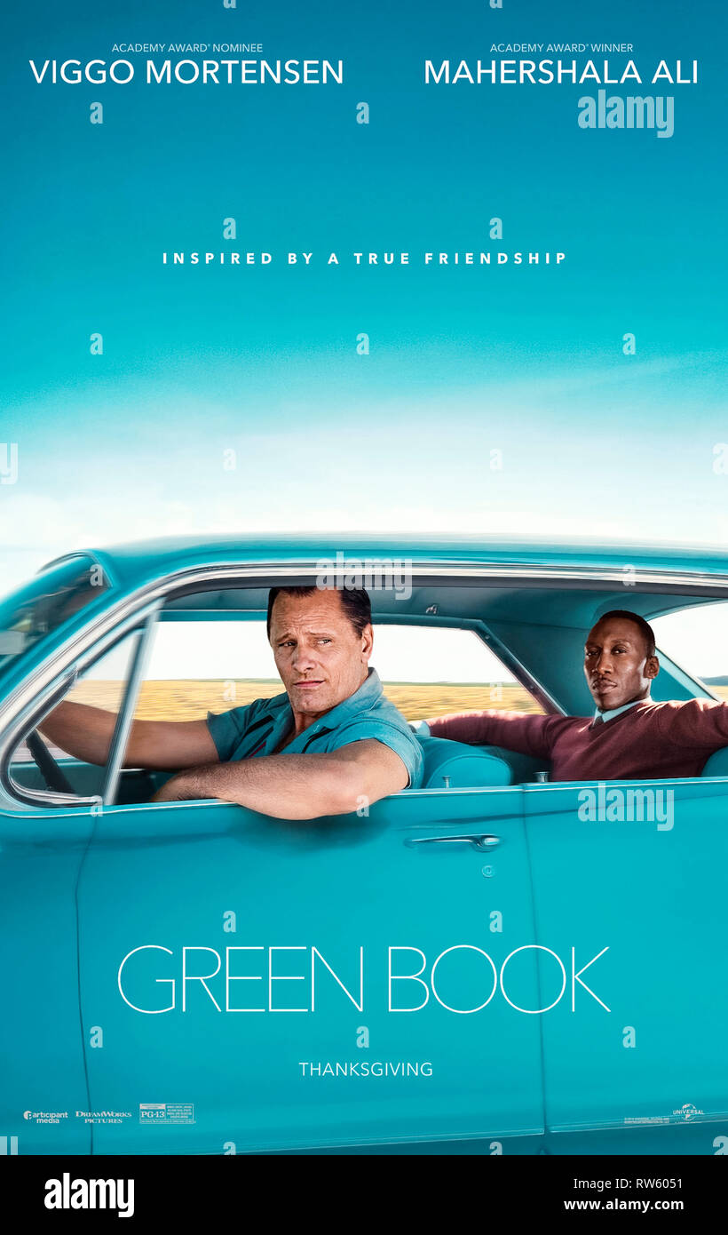 Green Book (2018) unter der Regie von Peter Farrelly und Hauptdarsteller Viggo Mortensen, Mahershala Ali und Linda Cardellini. Stockfoto