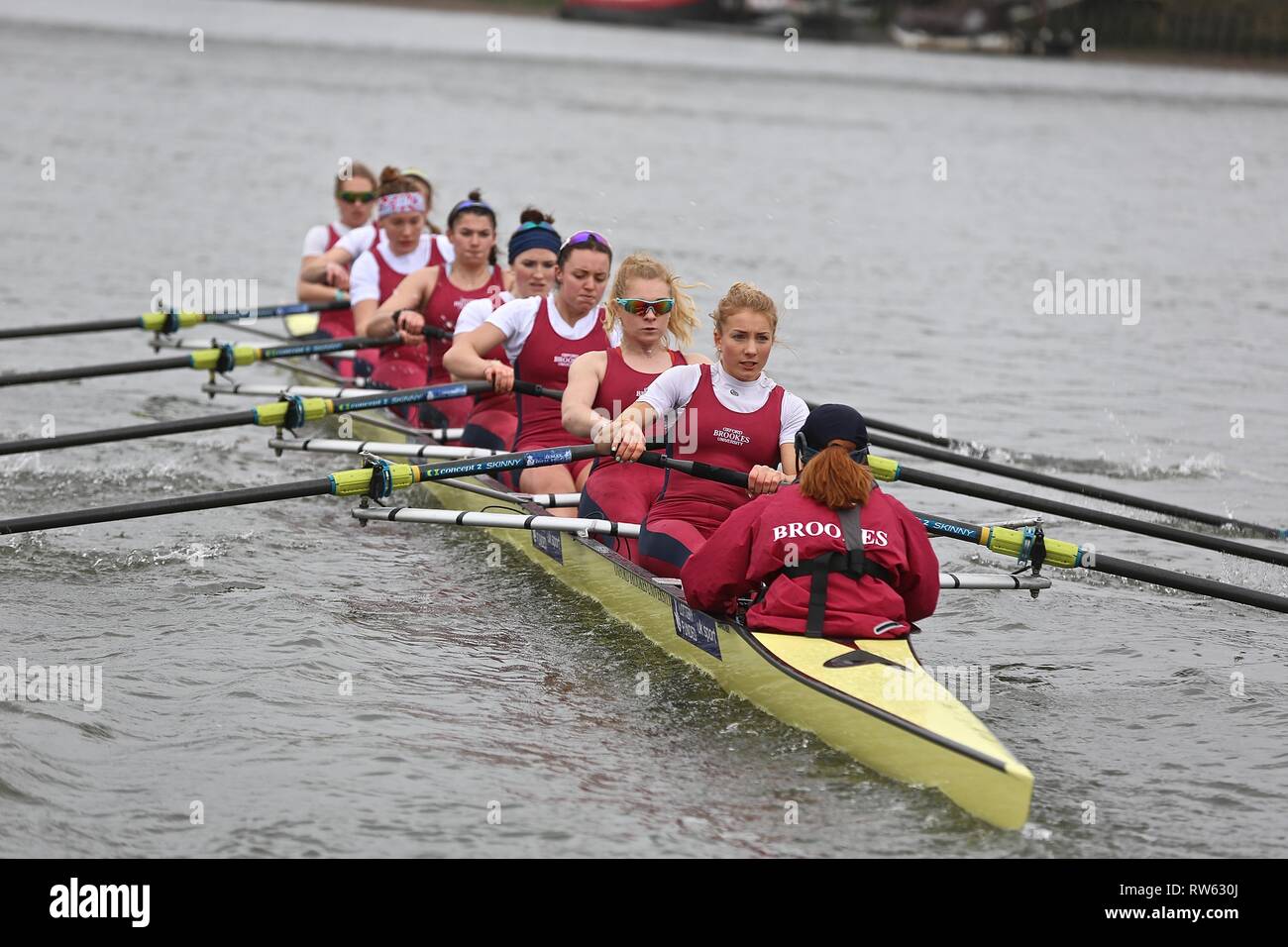 Boat Race Putney London CUWBC vs Oxford März 2019 Stockfoto