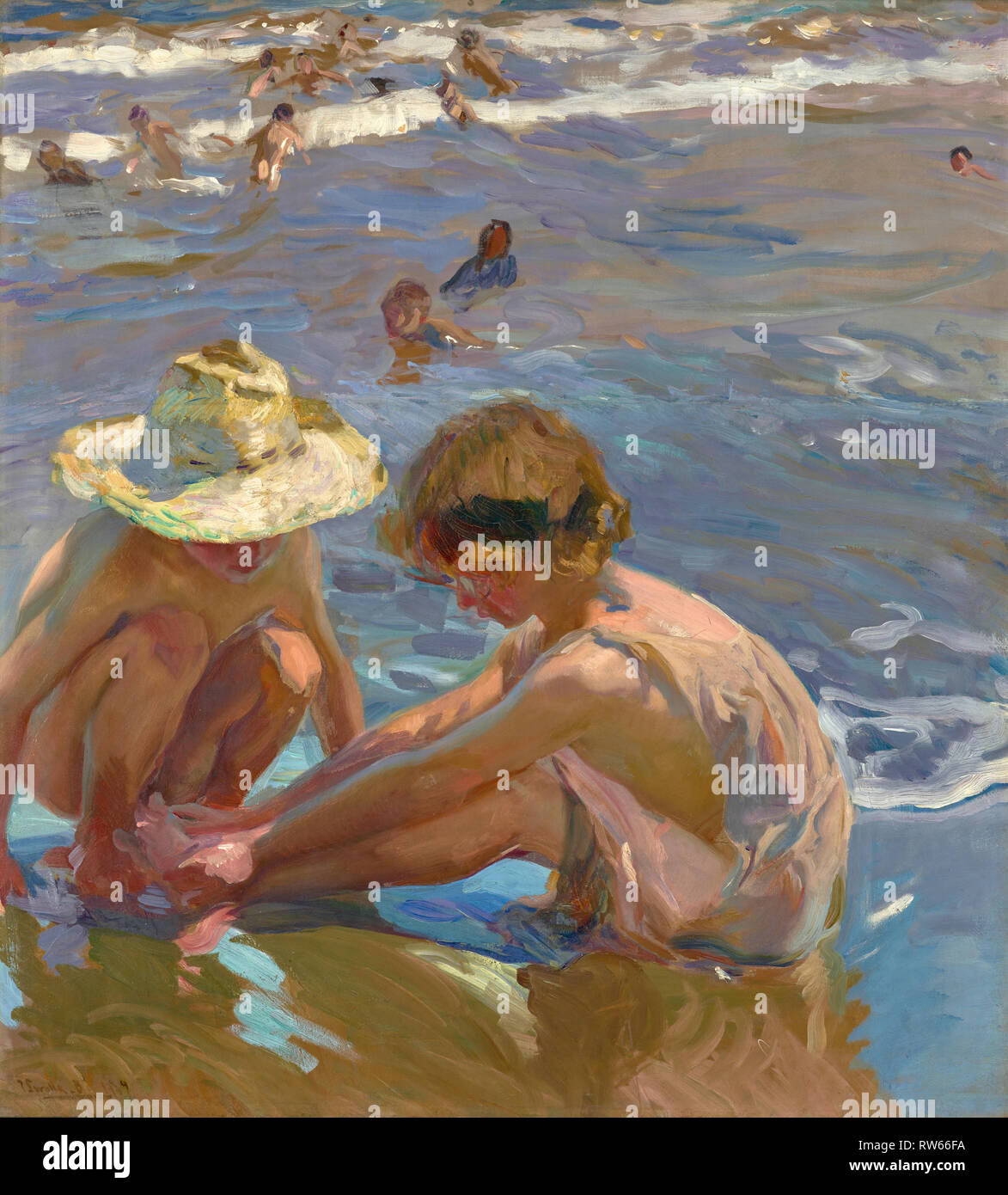 Die verletzten Fuß; Joaquín Sorolla y Bastida (Spanisch, 1863-1923); 1909; Öl auf Leinwand, 109,2 × 99,7 cm (43 x 39 1/4 in.); 78. PA.68 digitale Bild cour Stockfoto