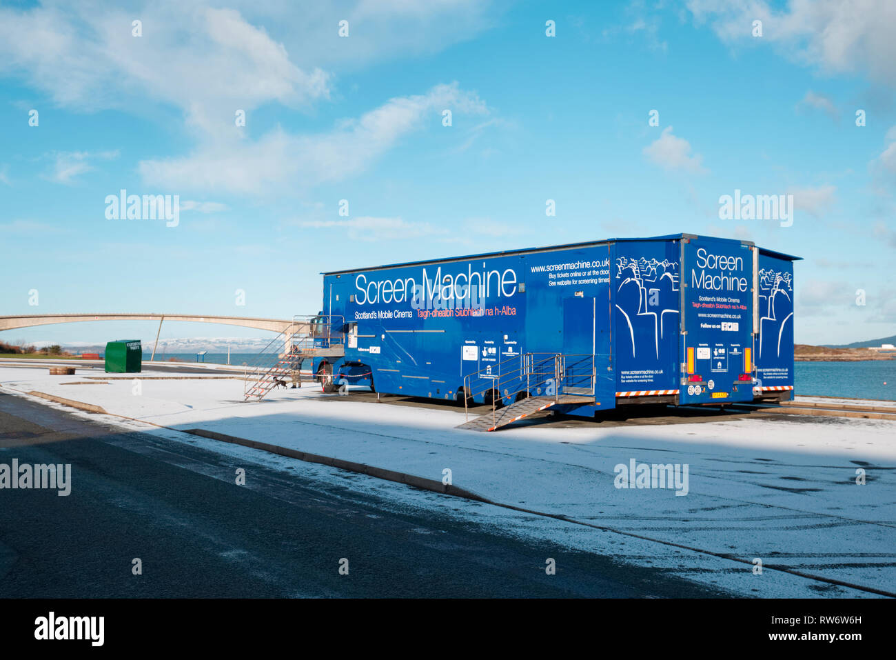 Mobiles Kino in Schottland, Isle of Skye Stockfoto