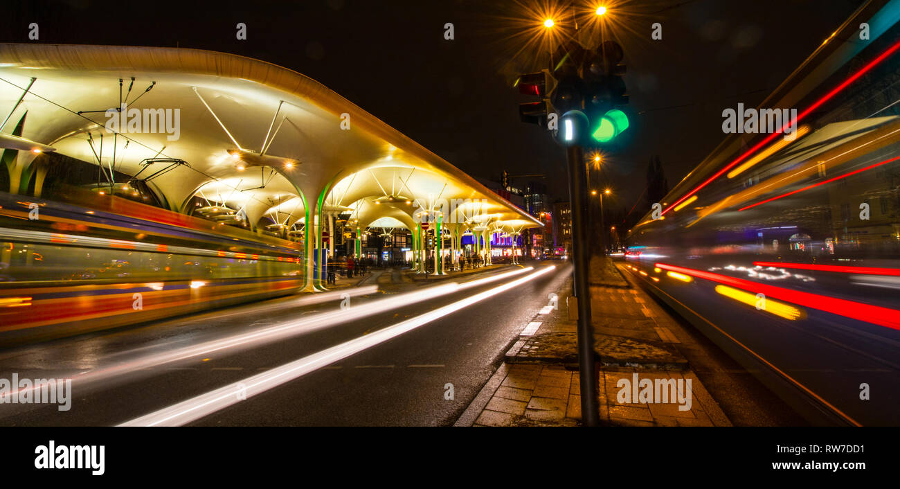 Ampel motion Straße Transport, München Schwabing Stockfoto