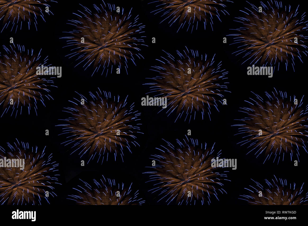 Feuerwerk Muster auf schwarzem Hintergrund Stockfoto
