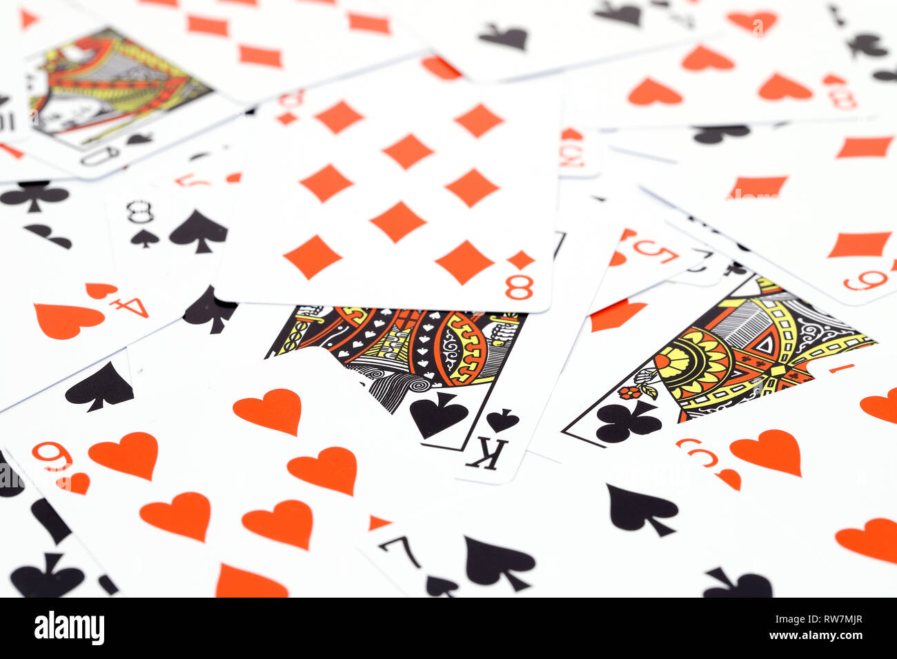 Random play casino Karten spiele Textur, Hintergrund oder wallpaper Stockfoto
