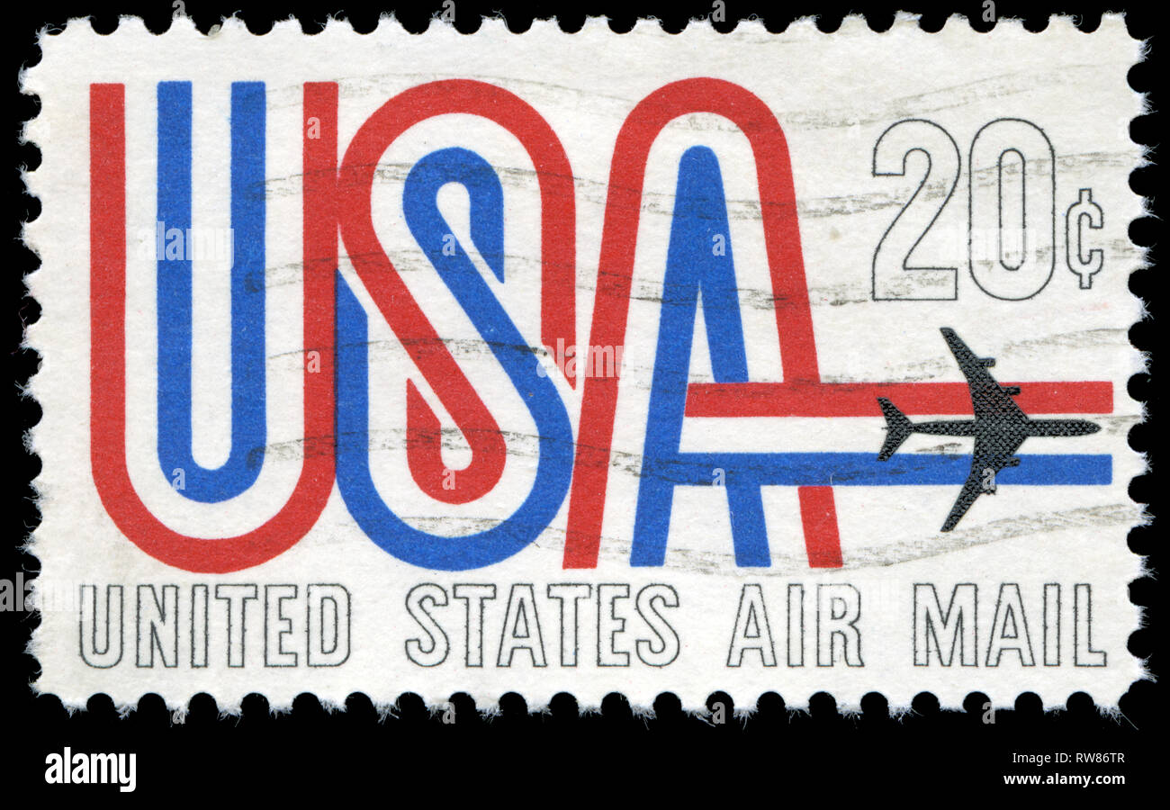 Briefmarke von Vereinigte Staaten von Amerika (USA) in der Luftpost 1968-1973 Serie 1968 ausgestellt Stockfoto