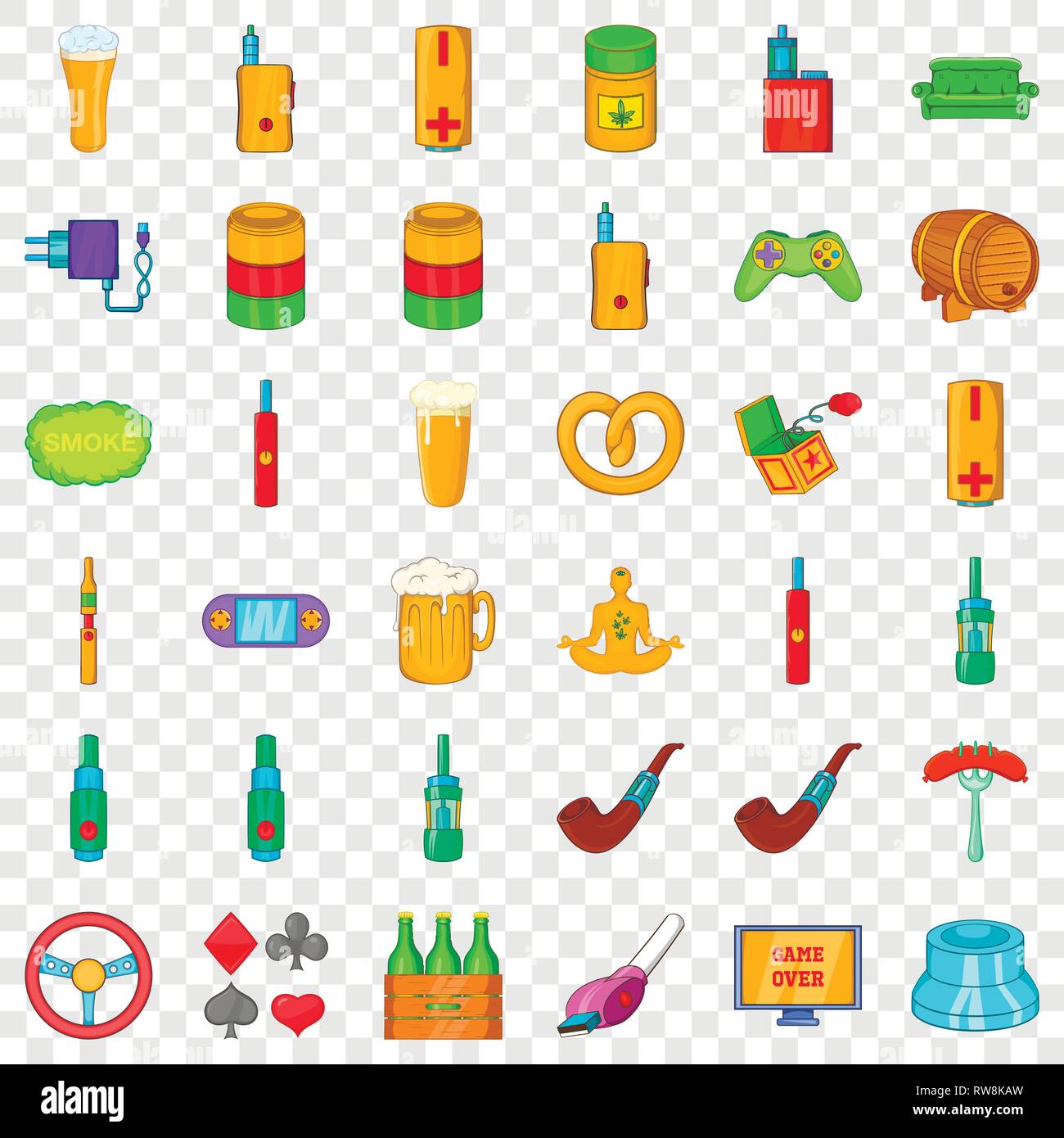 Casino-Icons set, cartoon-Stil Stock Vektor