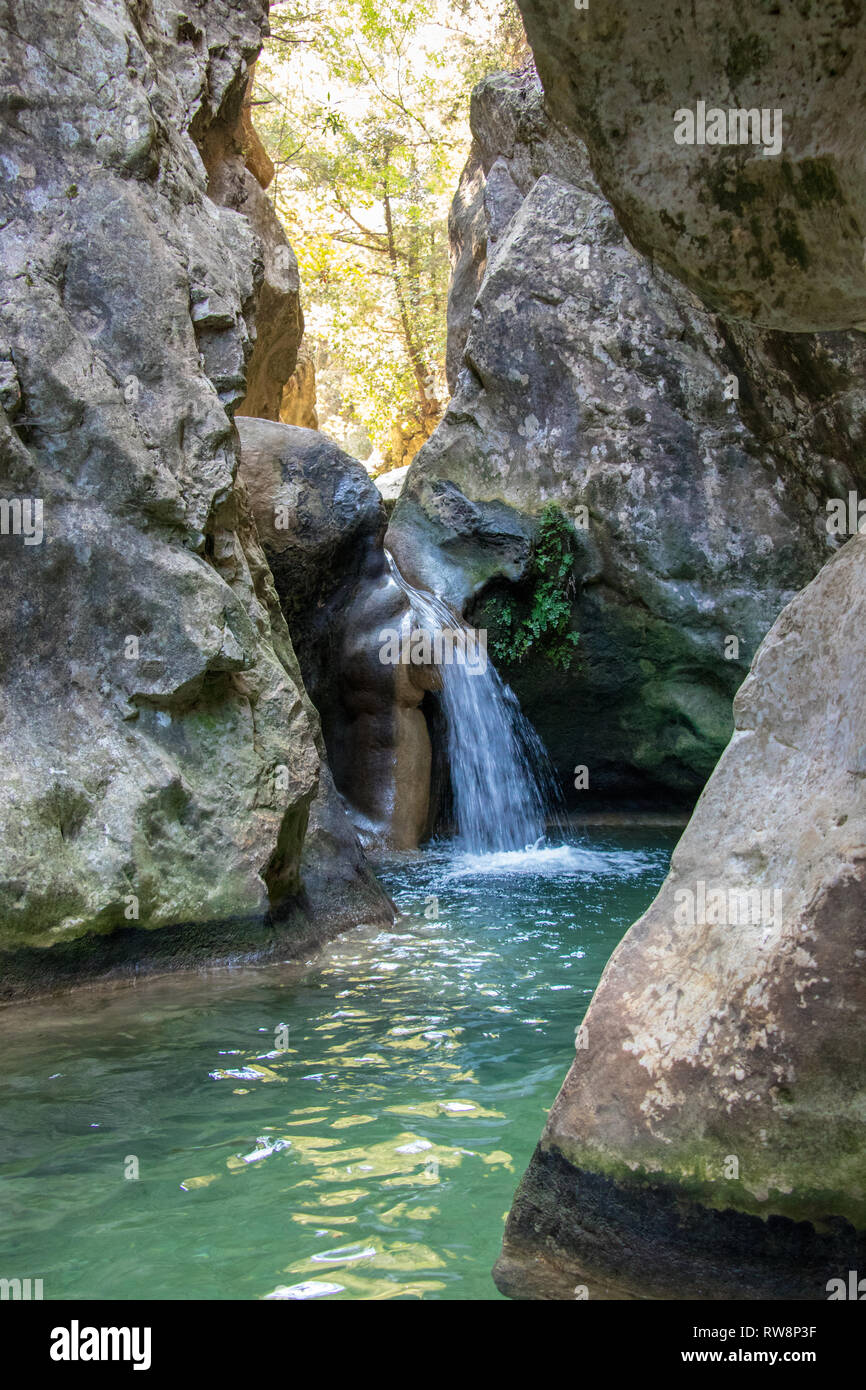 Potami Wasserfälle auf der Insel Samos Stockfoto