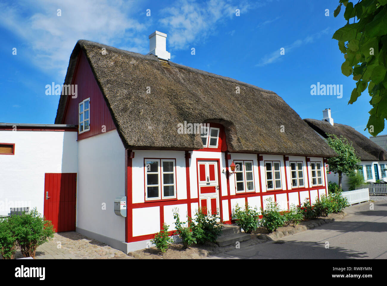 Fachwerkhaus in Nordby, Insel Samsö, Jütland, Dänemark, Skandinavien, Europa Stockfoto