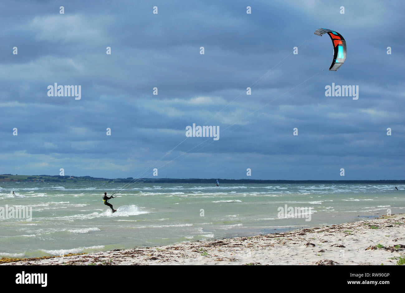 Kite Surfer, Insel Samsö, Jütland, Dänemark, Skandinavien, Europa Stockfoto