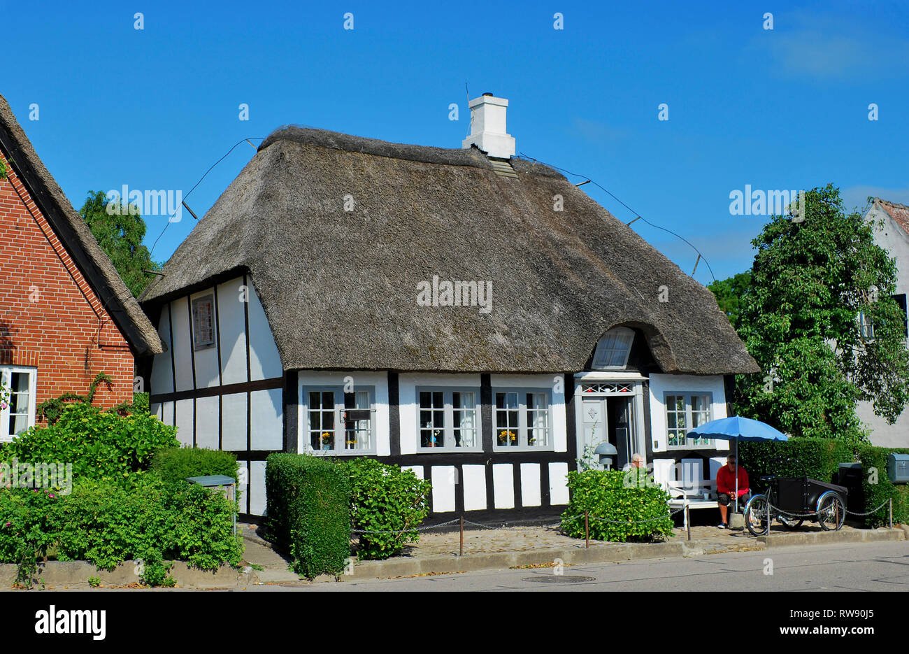 Nordby, gerahmten Haus, Insel Samsö, Jütland, Dänemark, Skandinavien, Europa Stockfoto