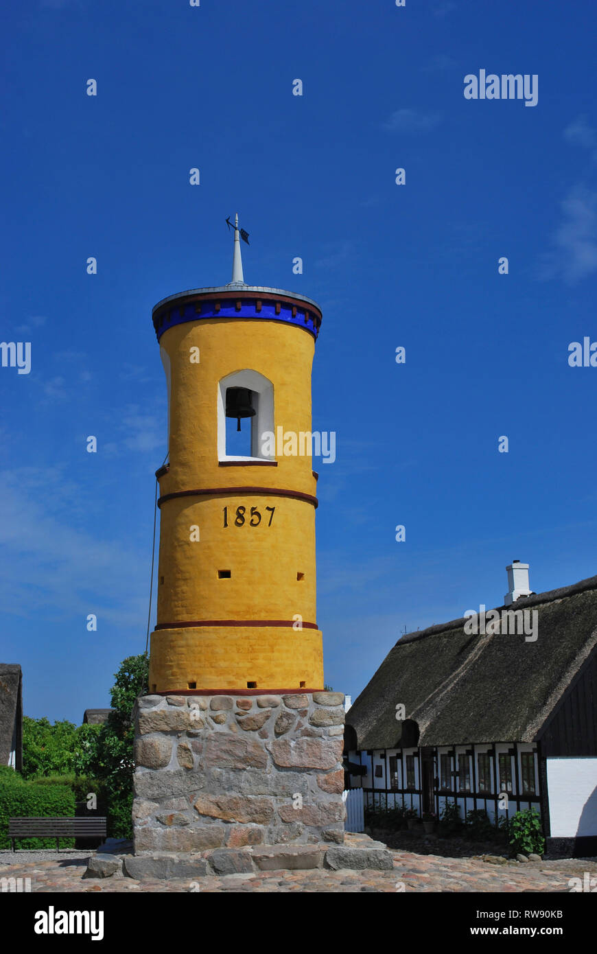 Glockenturm in Nordby, Insel Samsö, Jütland, Dänemark, Skandinavien, Europa Stockfoto