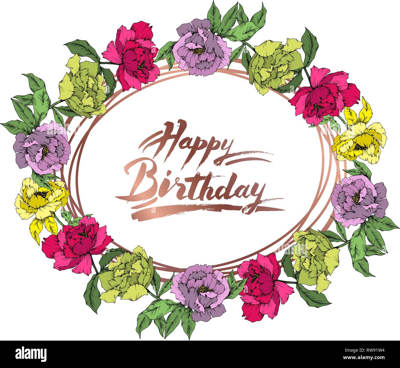 Vektor Pfingstrose botanische Blumen Blume. Wild Federblatt wildflower isoliert. Graviert Tinte Art Rand ornament Quadrat. Stock Vektor