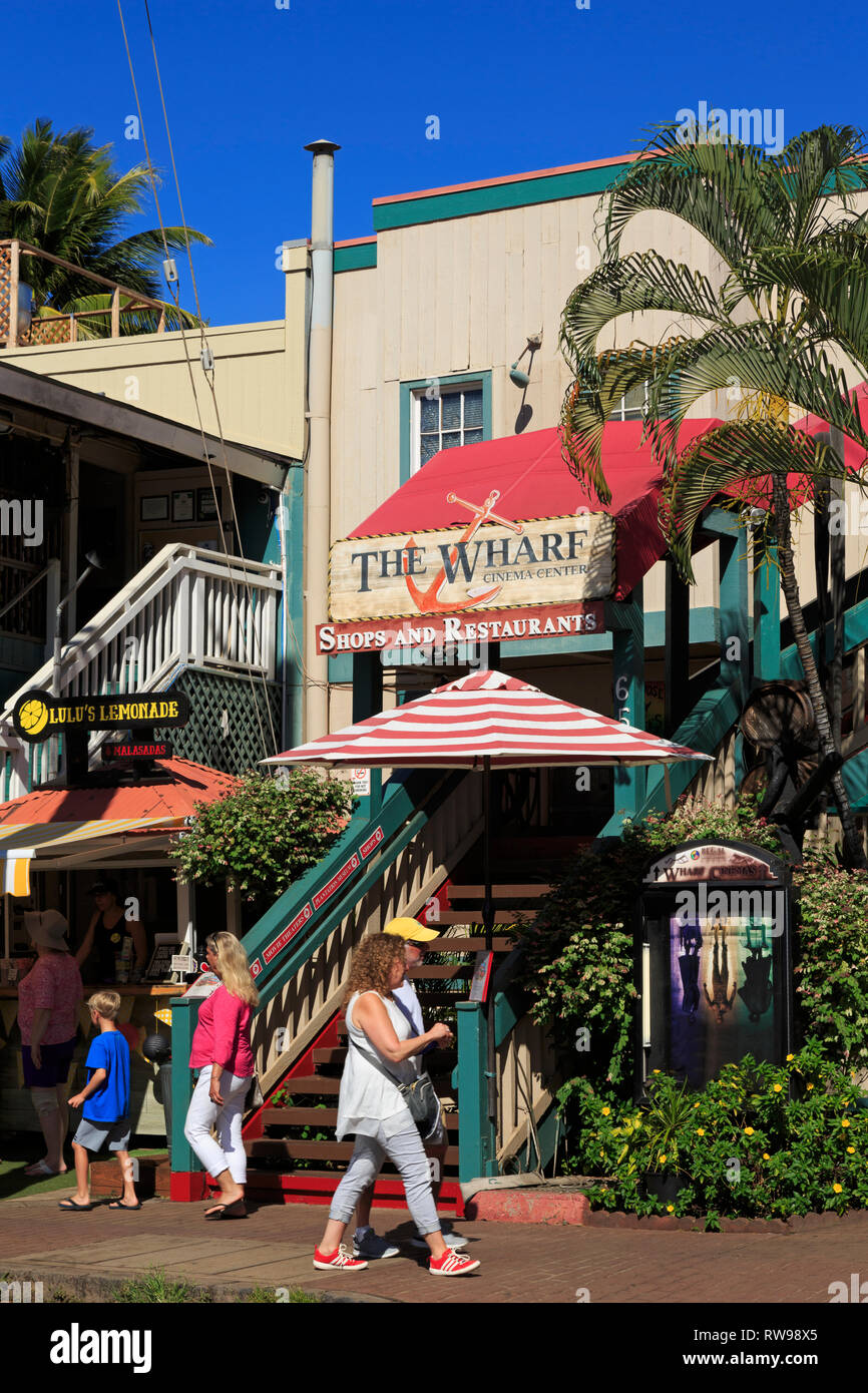 Die Wharf Center, Lahaina, Maui, Hawaii, USA Stockfoto