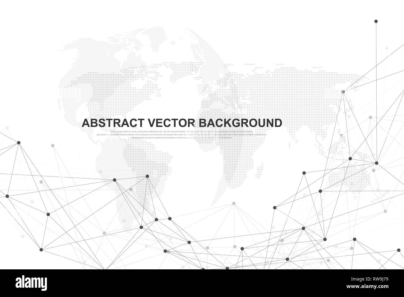 Abstrakte polygonalen Hintergrund mit Linien und Punkten. Minimalistische geometrische Muster. Molekülstruktur und Kommunikation. Grafik Plexus Stock Vektor