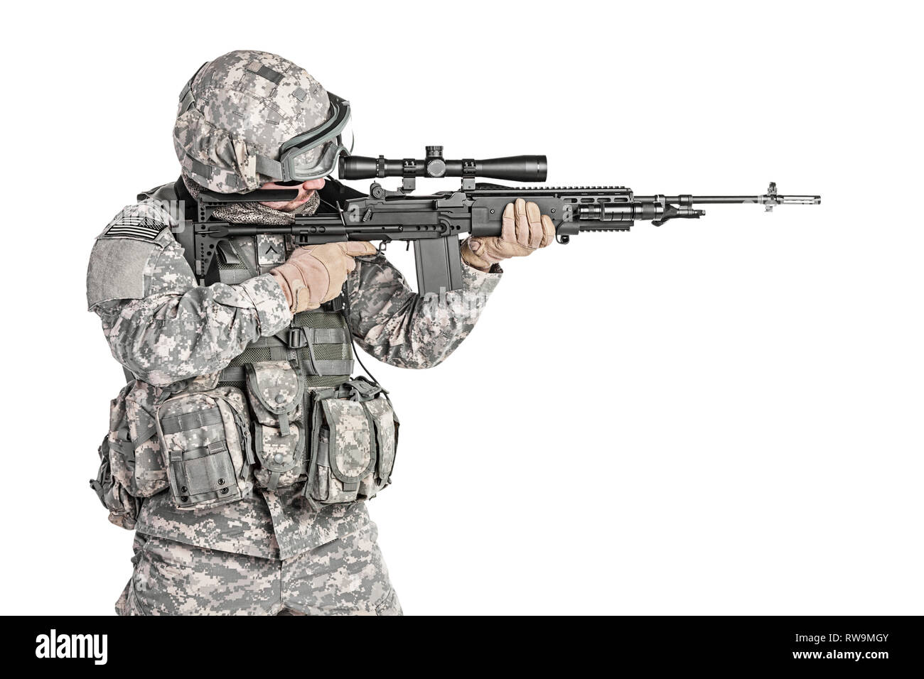 United States Fallschirmjäger Infanterie, Studio in die Luft geschossen. Stockfoto