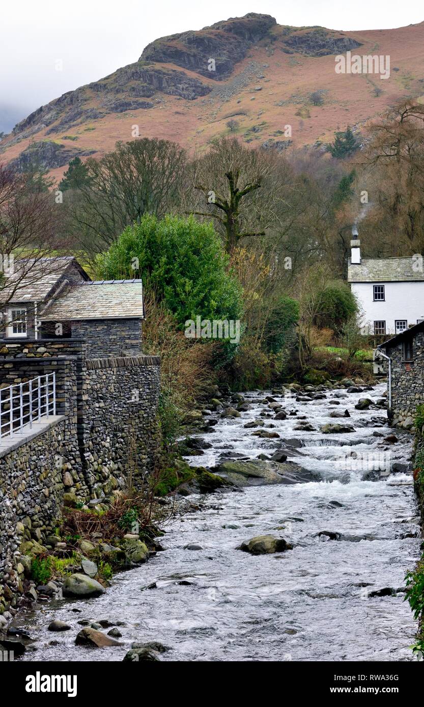 Fluss Kirche Beck, Coniston, Cumbria, den Lake District, England, Großbritannien Stockfoto