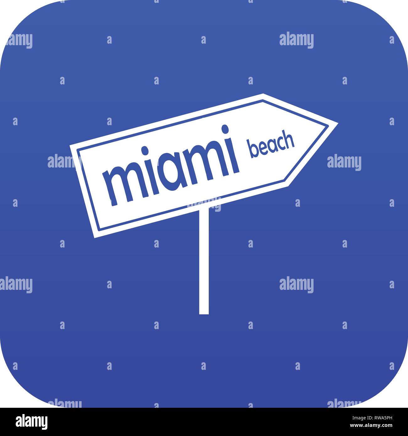 Miami Pfeil post Zeichen Symbol digital Blau Stock Vektor