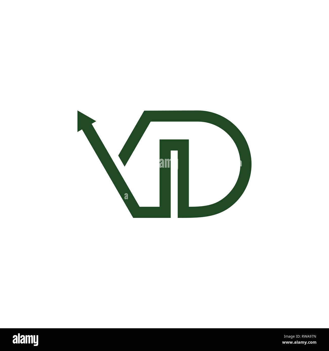 Briefe vd einfache geometrische Pfeillinie logo Vektor Stock Vektor