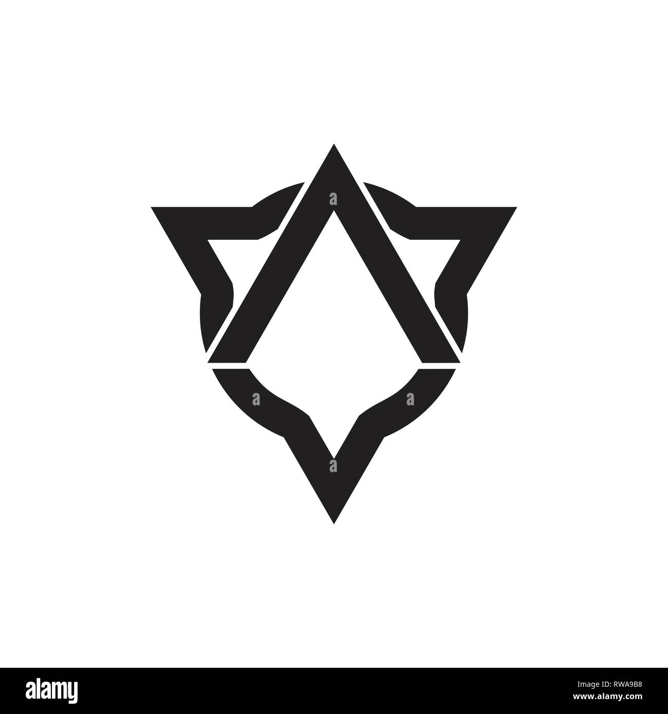 Kreis Dreieck Pfeil nach oben geometrische Linie logo Stock Vektor