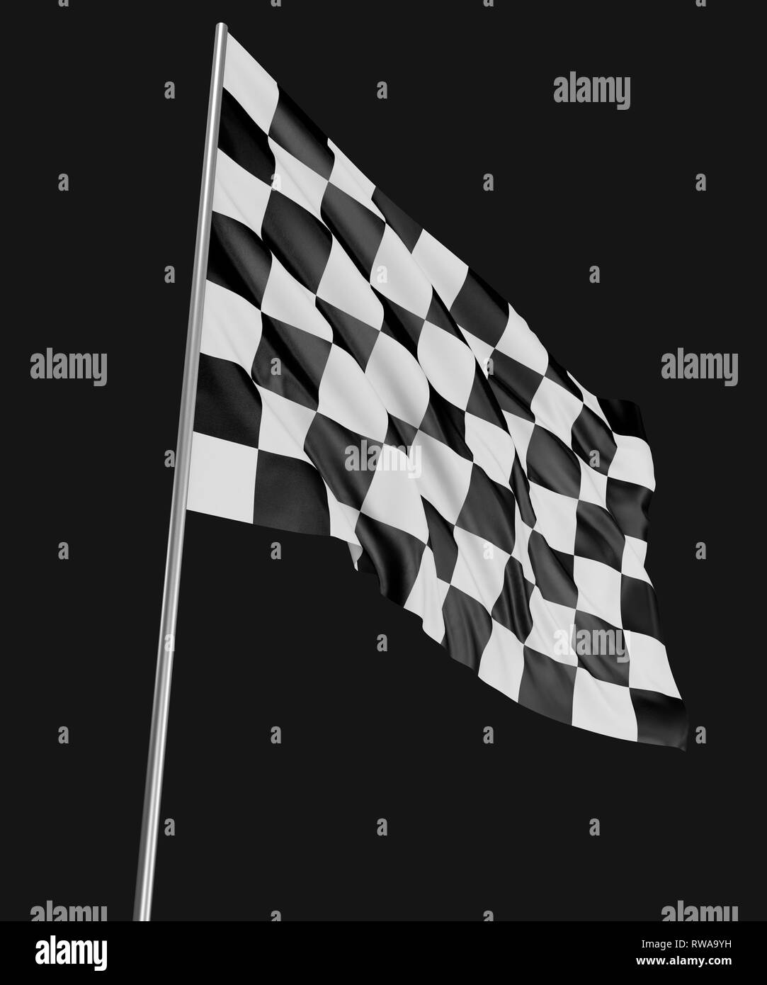 Große Zielflagge mit Stoff Oberflächenstruktur Stockfoto