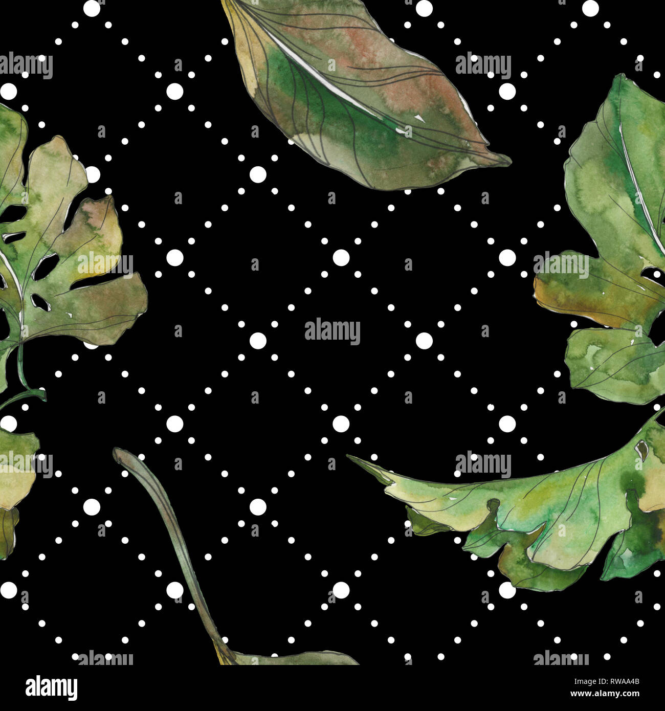 Exotischen tropischen hawaiischen Sommer. Palm Beach Baum Blätter. Aquarell Abbildung. Aquarell Zeichnung mode Aquarelle isoliert. Nahtlose backgro Stockfoto