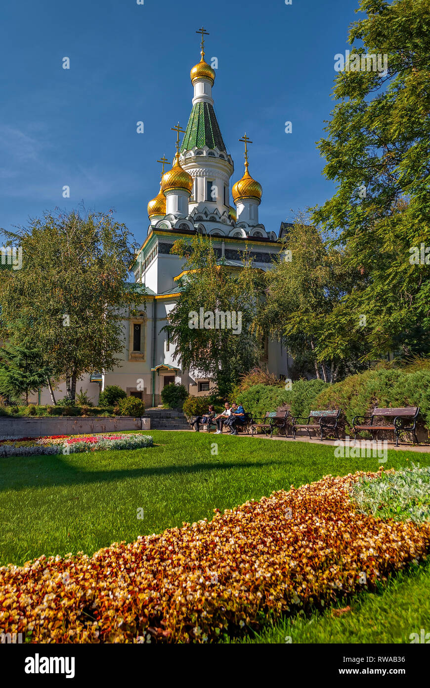 Russische Kirche im Zentrum von Sofia, Bulgarien; Stockfoto