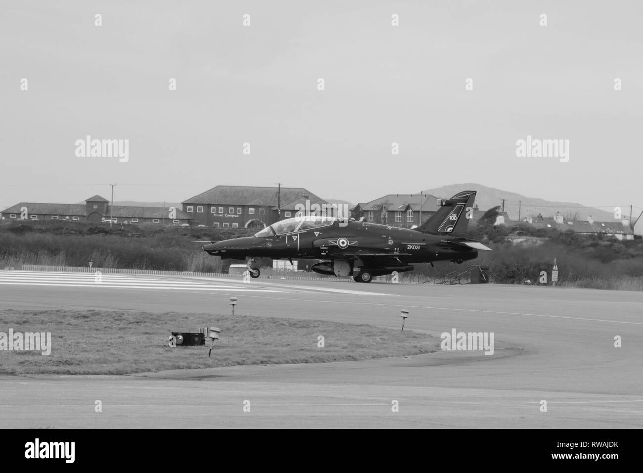 Hawk T2 Jet, RAF Tal Anglesey, Wales UK Stockfoto