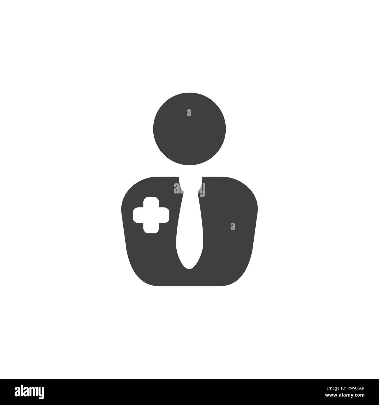 Arzt Krankenschwester medizinische Symbol einfache flache Abbildung. Stock Vektor