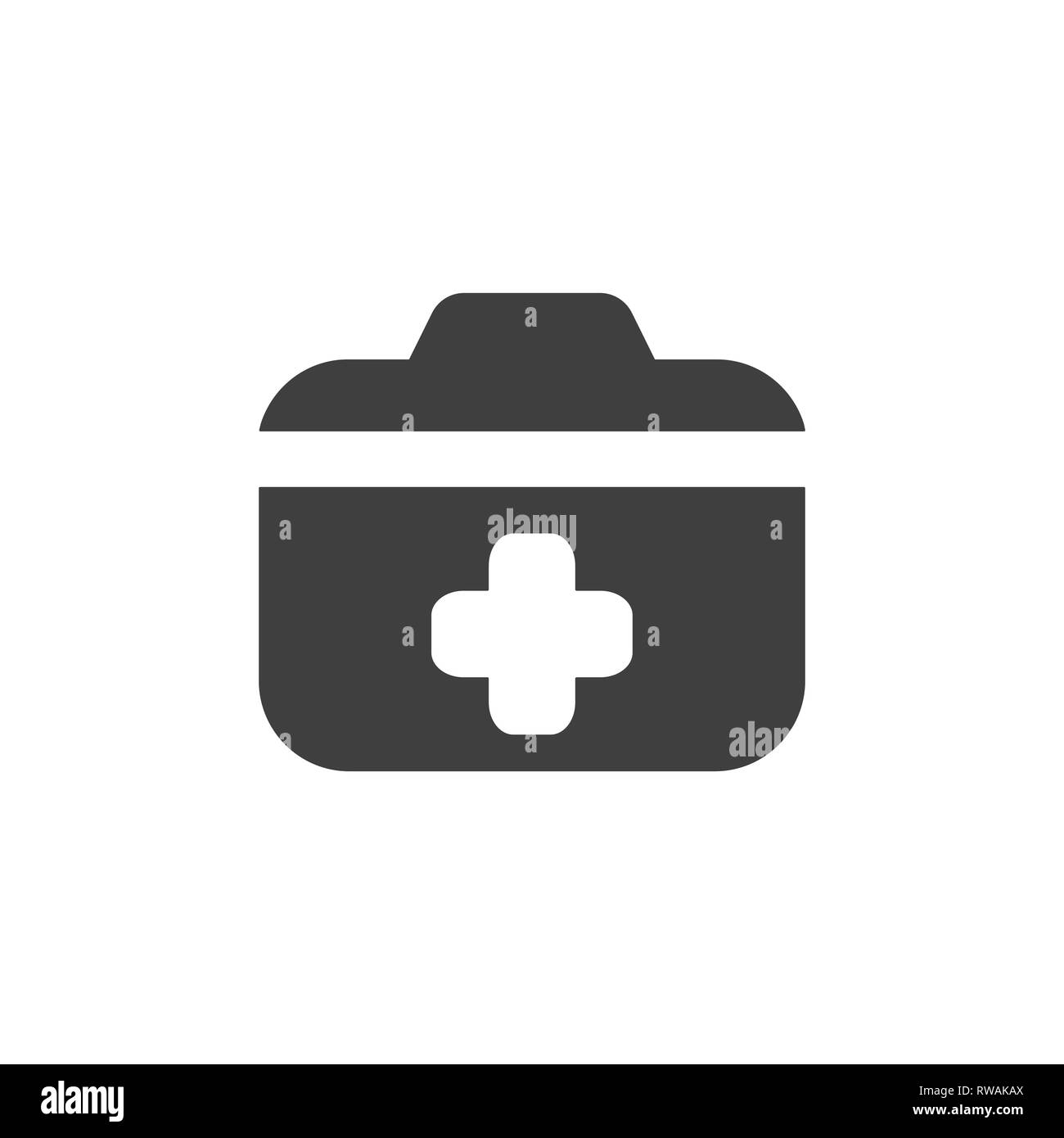 Medical Kit Fall Symbol einfache flache Abbildung. Stock Vektor