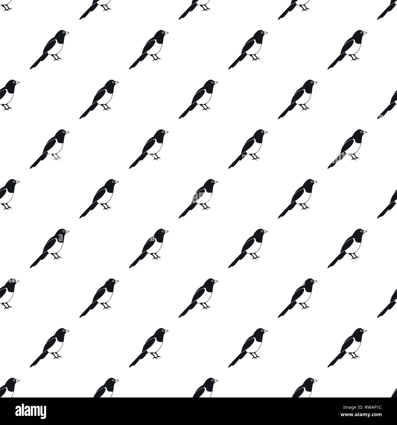 Magpie vogel Muster nahtlose Vektor wiederholen Geometrische für jede Web Design Stock Vektor