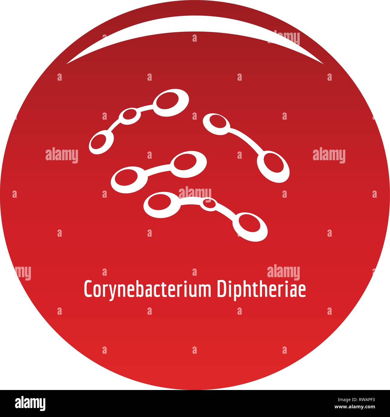 Corynebacterium diphtheriae- Symbol. Einfache Abbildung von Corynebacterium diphtheriae- vektor Icon für das Design rot Stock Vektor
